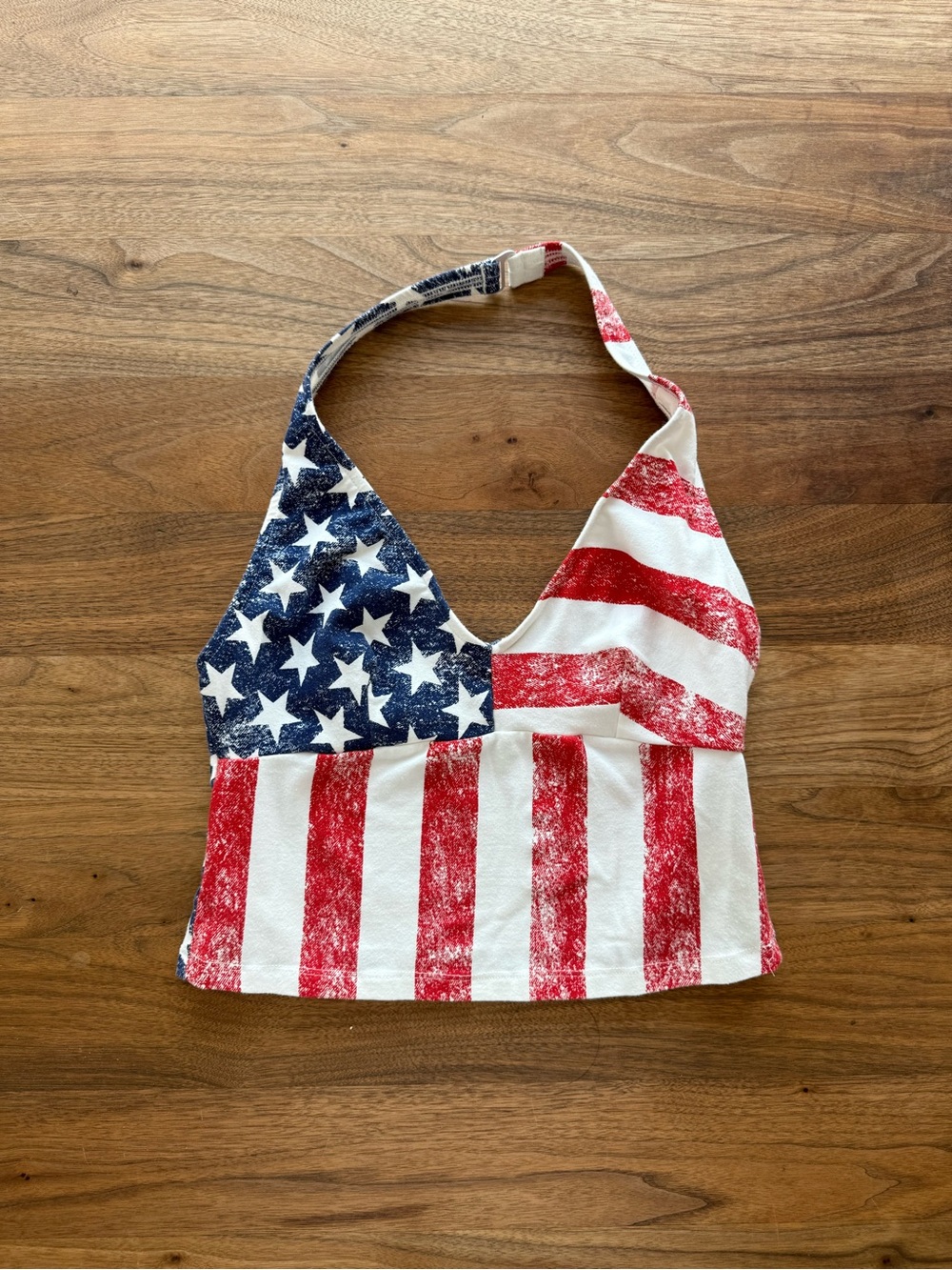 Vintage 90s American Flag Halter Crop Top Tank Carabella Top Size 9/10 Juniors